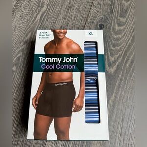 Tommy John Cool Cotton 2 Pack Boxer Brief in Micro Chip Tabloid Stripe/Black